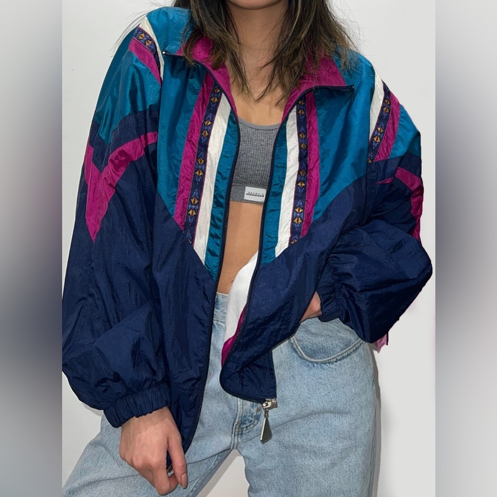 Vintage 80s Santolina Sport lined windbreaker. Size L